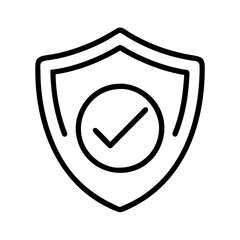 Poster - Shield check mark security protection safety secure approved verified validation confirmation icon vector