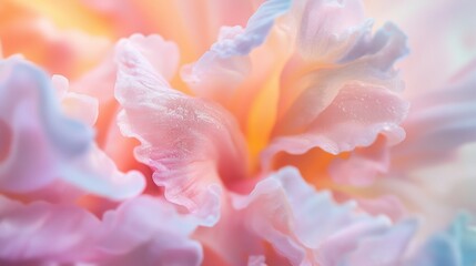 Poster - Delicate pastel petals showcasing intricate details in a soft floral composition during daylight hours