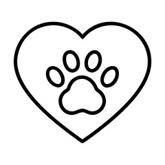 Poster - heart paw print animal love pet care dog cat puppy kitten rescue adoption veterinary clinic logo ico