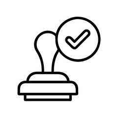 Poster - Approved stamp check mark icon vector illustration symbol design element for business and design