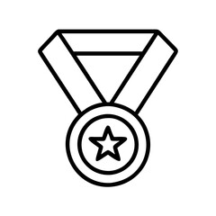 Poster - Outline award medal icon vector illustration achievement graphic symbol champion badge success star prize