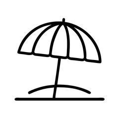 Poster - Beach umbrella summer vacation sunshade parasol holiday seaside resort relaxation tourism icon vector