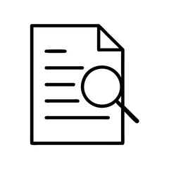 Poster - Document search icon file research magnifying glass find data information paper analysis symbol line