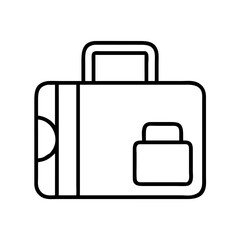 Fototapete - Briefcase bag business case portfolio luggage handle travel document work outline icon vector