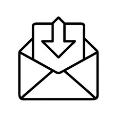 Leinwandbilder - Download email message receive inbox mail arrow communication notification outline icon design
