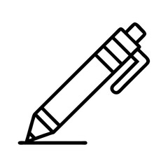 Poster - Isolated pen outline vector illustration writing drawing design graphic tool school office art line