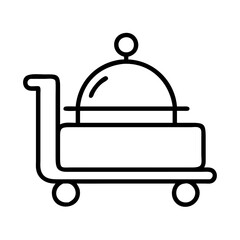 Poster - Illustration of a food service trolley, restaurant trolley, hotel trolley, room service trolley, cart