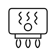 Poster - Outline water heater icon vector illustration plumbing heating system appliance equipment boiler device