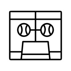 Poster - Tennis court line drawing illustration tennis sport court design tennis ball game equipment tennis icon