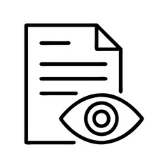  - Document eye view file page icon vector illustration for business report data analysis and information