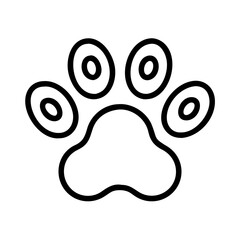 Poster - Vector paw print pet animal dog cat footprint cute domestic mammal illustration icon outline graphic