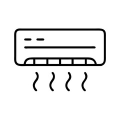 Poster - Air conditioner ac cooling system climate control temperature appliance home comfort device icon vector outline design