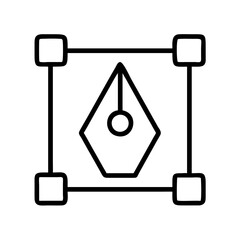 Poster - Vector graphic design tool pen square art illustration creative drawing outline icon shape design