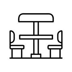 Fototapete - Illustration of furniture table chairs interior design dining room seating arrangement modern style home decor