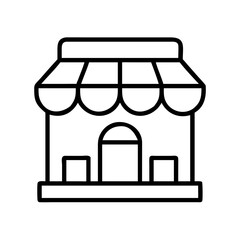 Poster - Storefront shop building market outlet boutique retail store commerce business facade vector icon design