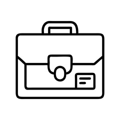 Poster - Outline briefcase business portfolio bag document case handle leather vector icon graphic design