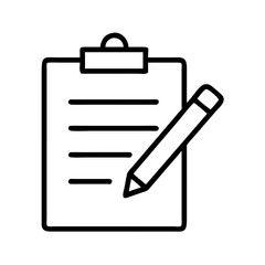 Poster - Clipboard checklist document form list note pad paper pencil report task writing outline icon vector