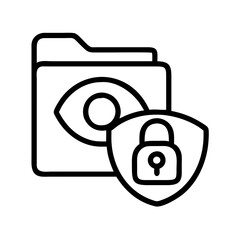 Leinwandbilder - Secure folder privacy protection data security lock shield eye view access control concept design