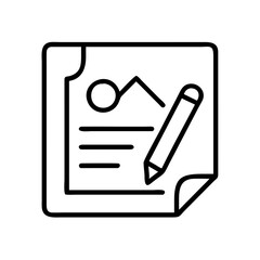 Leinwandbilder - Illustration of document paper with pencil writing notes graphic design concept drawing icon