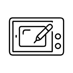 Leinwandbilder - Illustration of graphic tablet device with pen for digital art and creative design work drawing