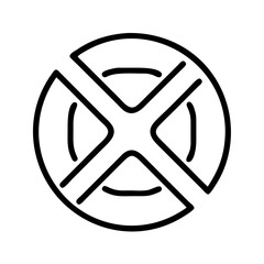 Poster - Abstract geometric shape circle cross design element vector illustration graphic art line drawing simple icon logo symbol