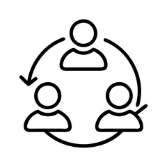 Poster - Illustration of team collaboration, teamwork, people, group, connection, cycle, and process flow diagram