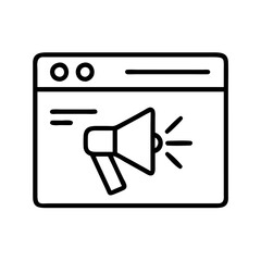Poster - Web page marketing promotion megaphone announcement advertising campaign business strategy online sales