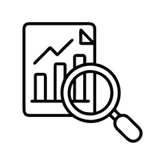 Poster - Analyzing report data with magnifying glass for business intelligence and market research insight
