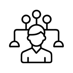 Poster - Decision making process person icon management strategy planning concept leadership business thinking idea network