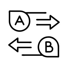 Poster - Transfer a to b direction arrow exchange process connection flow diagram communication route route path