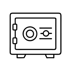 Poster - Safe box vector icon illustration, security strongbox, money safe, deposit box, vault, bank safe, lock