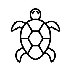 Poster - Sea turtle outline drawing vector illustration aquatic animal reptile ocean wildlife tortoise graphic design icon, logo