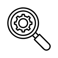 Poster - Search engine optimization seo magnifying glass gear icon analysis tool settings options find solution