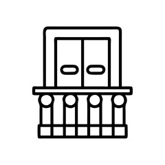 Poster - Balcony architecture design vector illustration outdoor building facade construction element home design