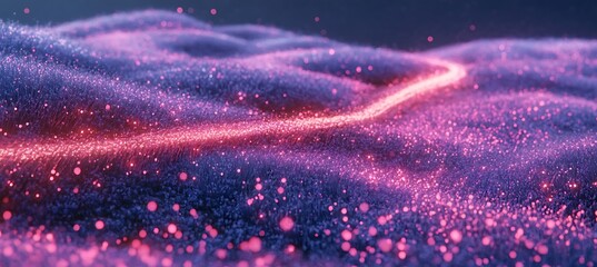Poster - A futuristic meadow where AI-generated holographic flowers sway in an unseen wind
