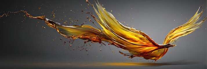 Poster - Oil Splash Creates Wing Shape Symbolizing the Concept of Freedom Versus Dependency in Artistic Expression