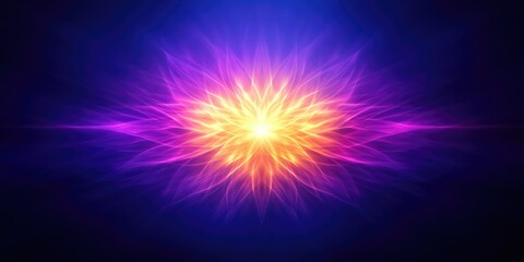 Poster - vibrant glowing nebula abstract background with orange yellow pink and purple hues