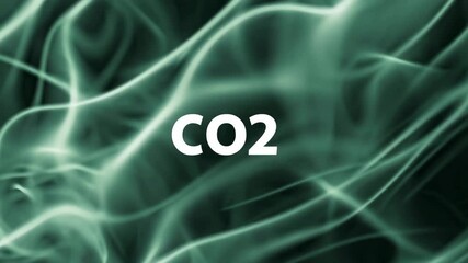 Poster - Ethereal Green Smoke Effect with CO2 Text on Dark Background