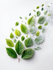 Poster - Creative No-Smoking Sign Design Incorporating Leaves and Clean Air Particles to Promote Environmental Awareness and Healthy Living