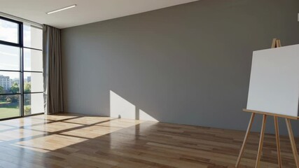 Poster - Serene Studio Space with Natural Light and Minimal Design