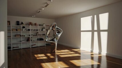 Poster - Minimalist Art Studio with Natural Light and Unique Sculpture