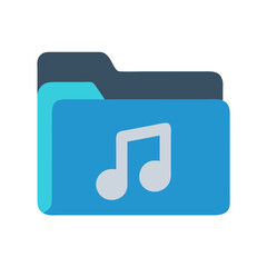 Poster - Music folder vector illustration on black background, audio storage