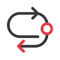 Poster - Recycle Arrow Icon: Loop Symbol with Red Accents