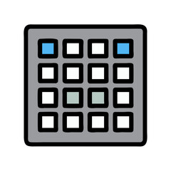 Poster - Simple grid pattern design with blue and gray highlights