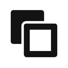 Poster - Black Square Icon with Overlapping Forms on Black