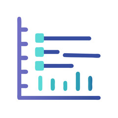 Poster - Funky blue bar chart illustration on black background