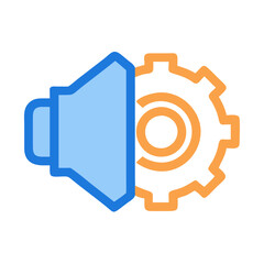 Poster - Audio Settings Icon: Volume and Gear Adjustment