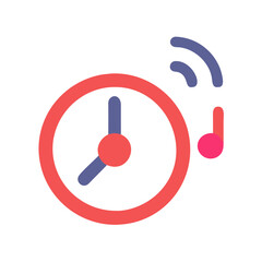 Poster - Musical Alarm Clock Icon on Black Background