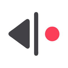 Poster - Recording or Back Media Icon on Dark Background