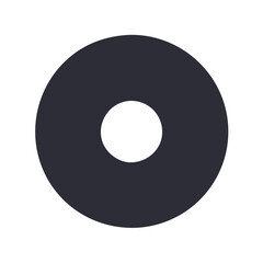 Poster - Simple Dark Gray Doughnut Shape on Black Background